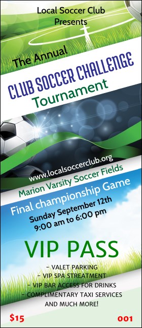 Soccer Ribbon VIP Pass Product Front