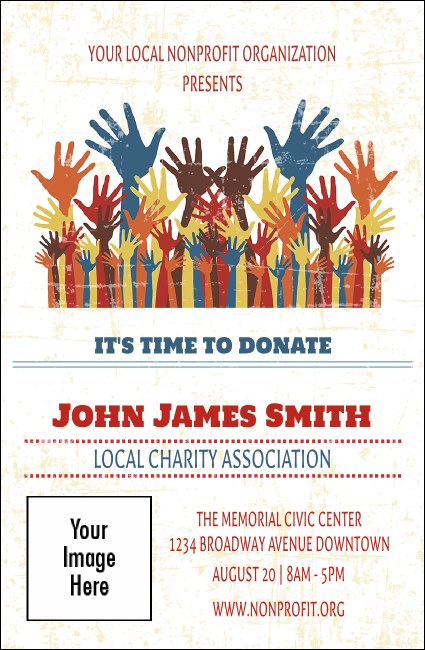 Fundraising Hands VIP Event Badge Small Product Front