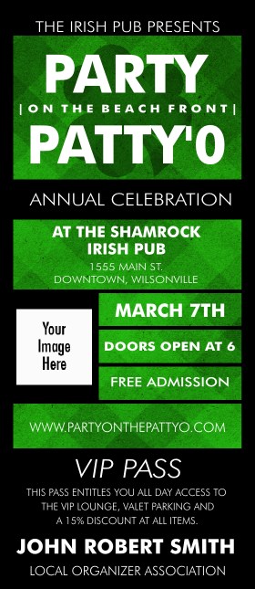 St Patricks Day  Plaid VIP Event Badge Large Product Front