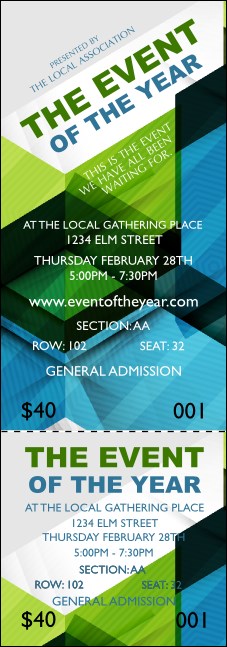 All Purpose Hex Reserved Event Ticket Product Front