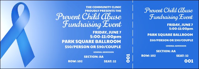 Blue Ribbon Reserved Event Ticket Product Front