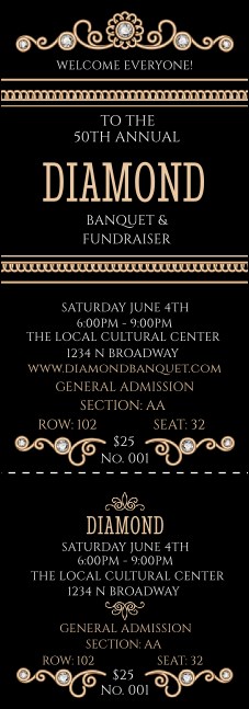 Diamonds Black Reserved Event Ticket Product Front