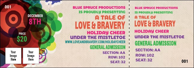 Color Circles Reserved Event Ticket Product Front