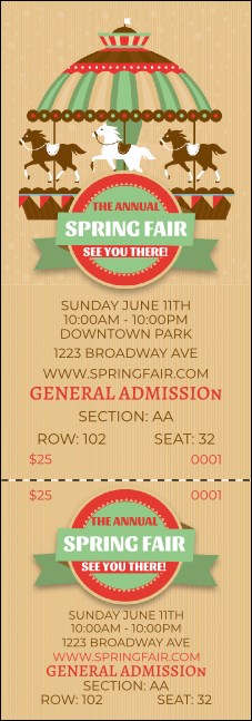 Merry Go Round Reserved Event Ticket Product Front
