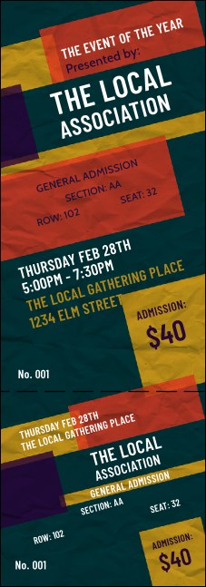 All Purpose Blocks Reserved Event Ticket Product Front