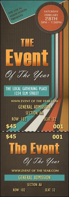 All Purpose Retro Reserved Event Ticket Product Front