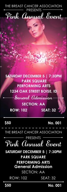Breast Cancer Bokeh Reserved Event Ticket Product Front