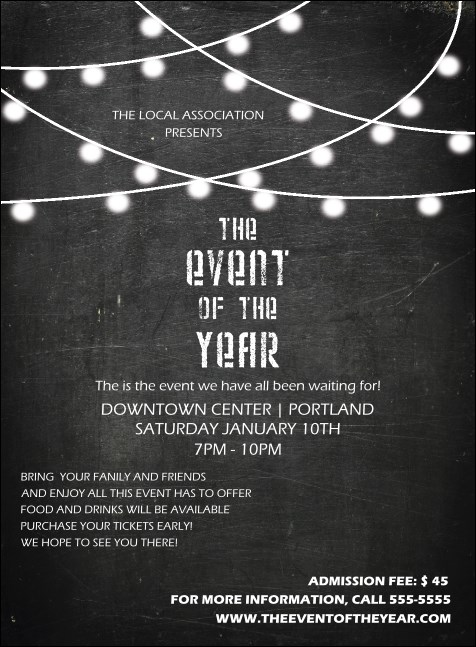 All Purpose Chalkboard Black and White Invitation Product Front