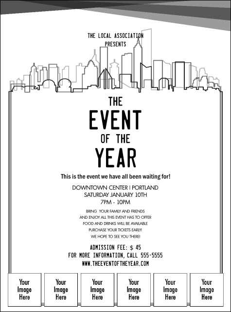 All Purpose Skyline Black and White Image Flyer Product Front