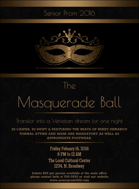 Masquerade Ball 3 Invitation Product Front