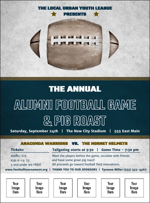 Football Blue Logo Flyer Product Front