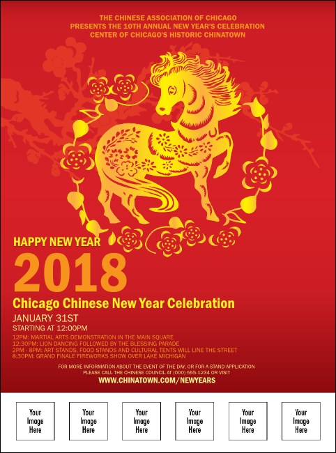 Chinese New Year Horse Logo Flyer