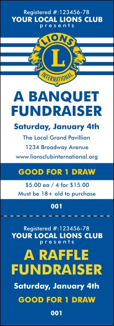 Lions Club International Stripes Event Ticket Product Front