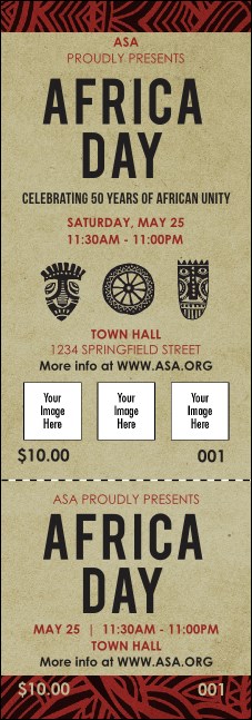 African Theme Event Ticket Product Front