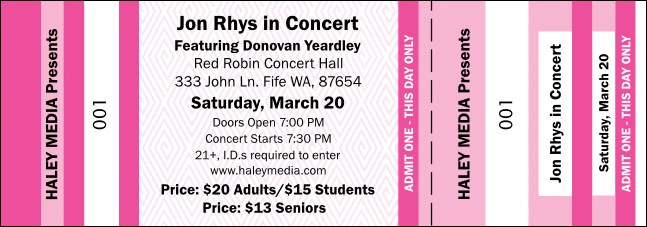 Pink Landscape General Admission Ticket Product Front