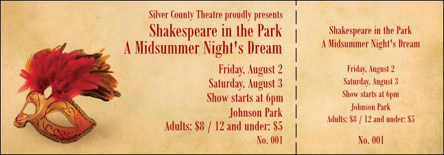 Mask Event Ticket Product Front