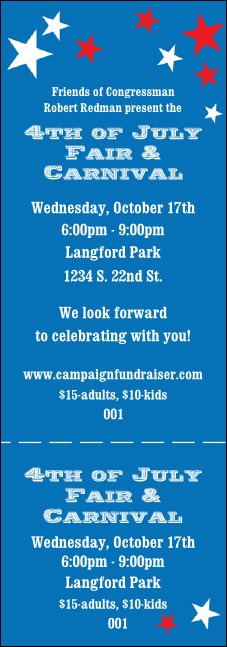 Red, White, and Blue Stars ticket 002