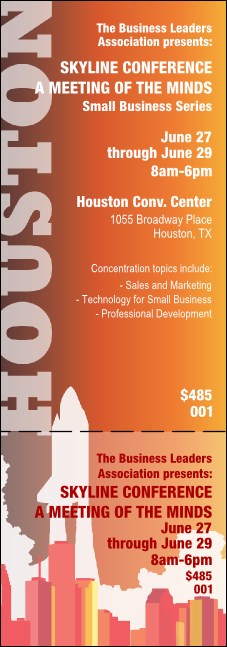 Houston General Admission Ticket with stub