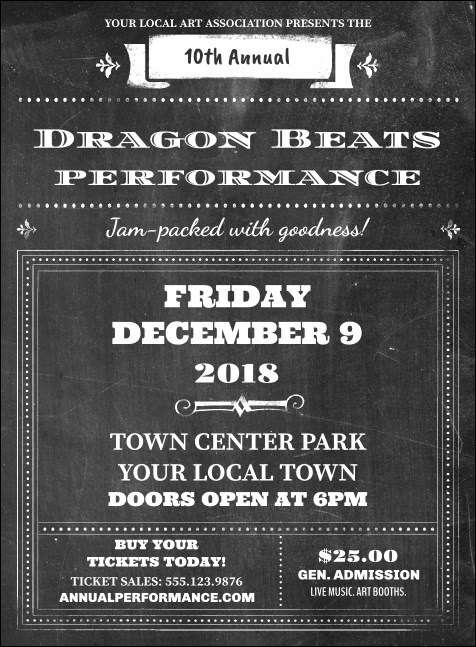 Retro Chalkboard Invitation Product Front