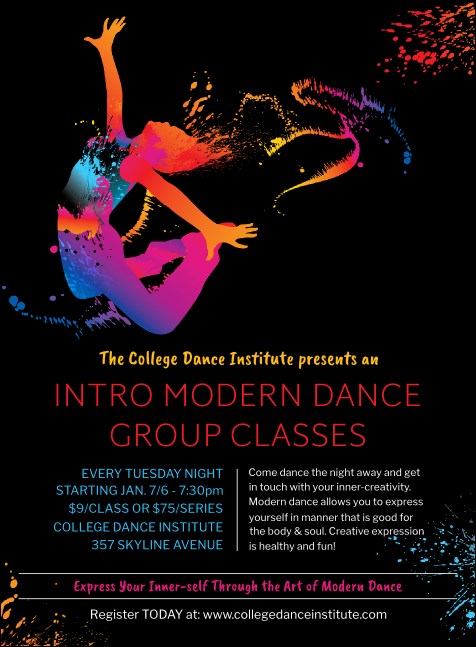 Modern Dance Black Invitation Product Front