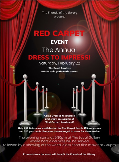 Red Carpet Invitation Product Front