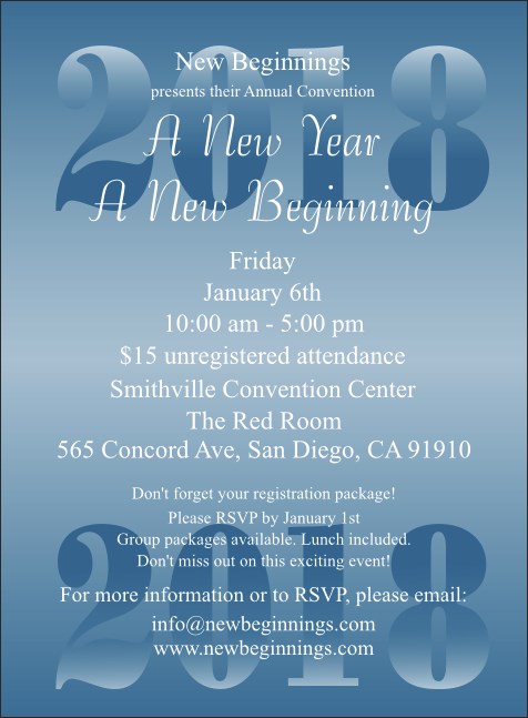 Year Invitation (Blue) Product Front