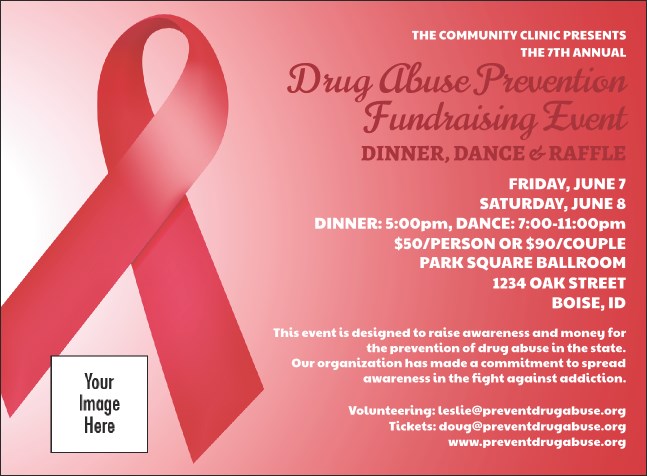 Red Ribbon Invitation Product Front