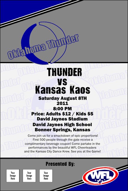 WFL Oklahoma Thunder Poster Purple Product Front