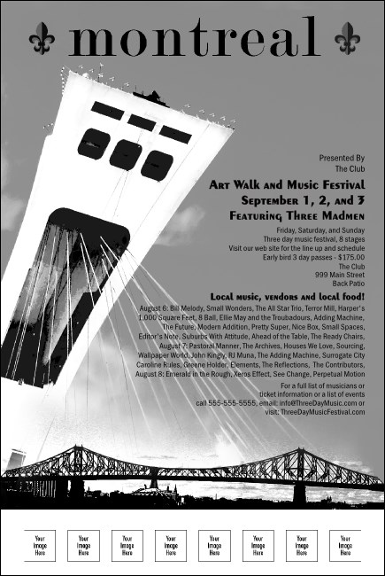 Montreal Poster (black and white) Product Front