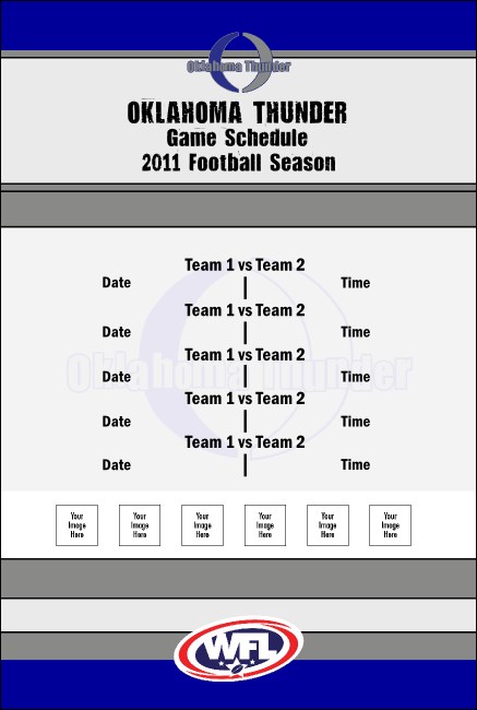 WFL Oklahoma Thunder Game Schedule Poster Product Front