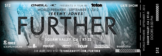 TGR FURTHER Event Ticket with stub Product Front