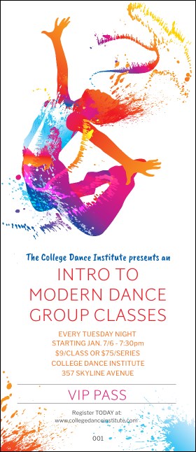 Modern Dance White VIP Pass Product Front