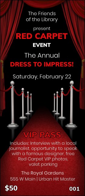 Red Carpet VIP Pass Product Front