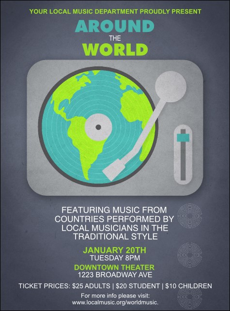 World Music Flyer Product Front