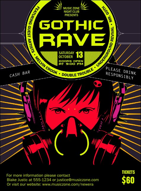 Goth Rave Invitation Product Front