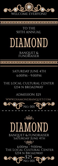Diamonds Black Event Ticket Product Front
