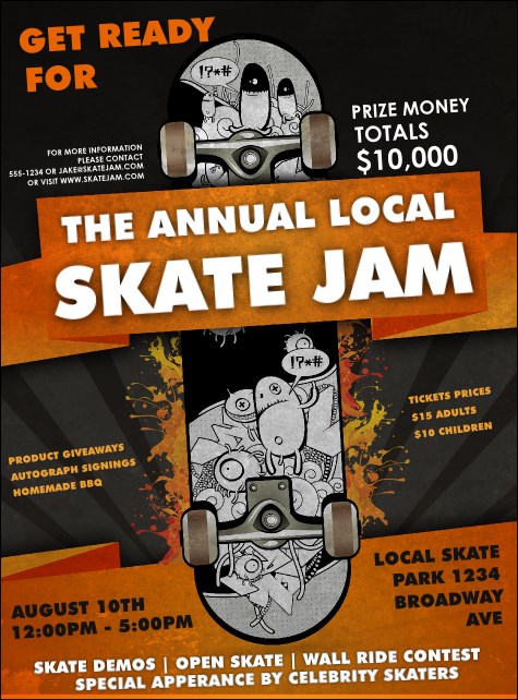 Skateboarding Flyer Product Front